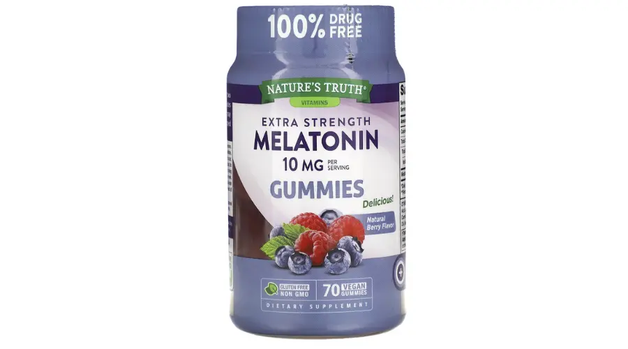 Extra Strength Melatonin, Natural Berry, 70 Vegan Gummies | Celebzero