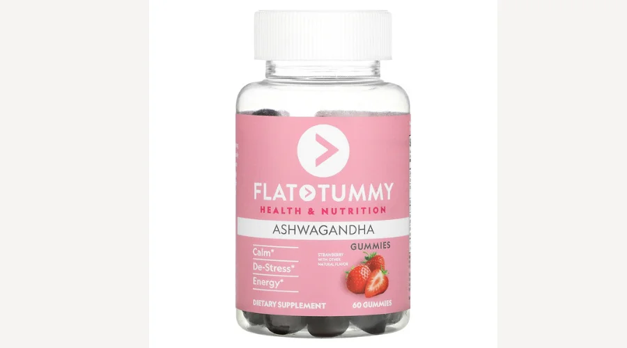 Flat Tummy, Ashwagandha, Strawberry 60 Gummies 