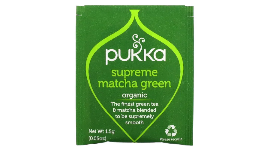 PUKKA HERBS, Organic Green Tea, Supreme Matcha Green, 20 Sachets, 0.05 oz (1.5 g)