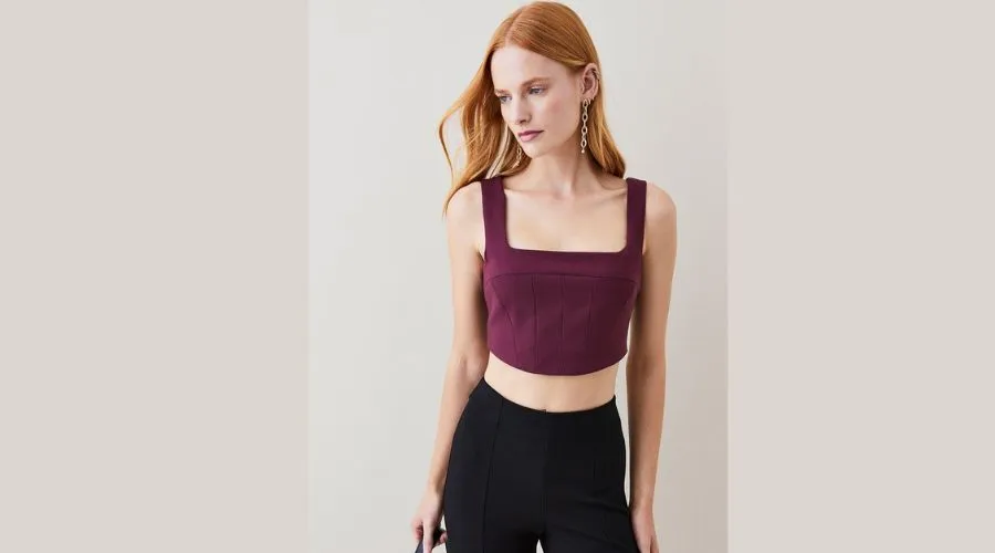 Structured Crepe Corset Bralet Top | Celebzero 