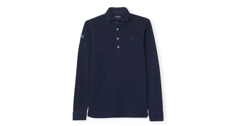 Silbon - Navy Long Sleeve Classic Polo Shirt for Man