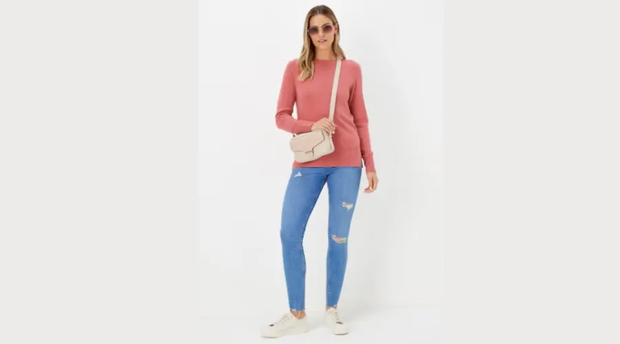 Pink Round Neck Soft Touch Jumper | Celebzero