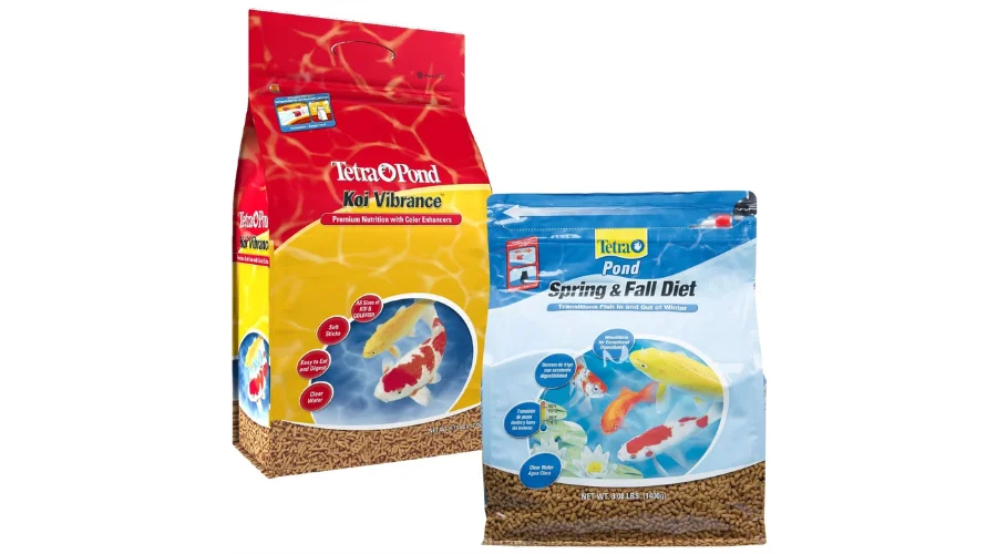 Tetra Pond koi vibrance and Pond spring & fall diet fish food