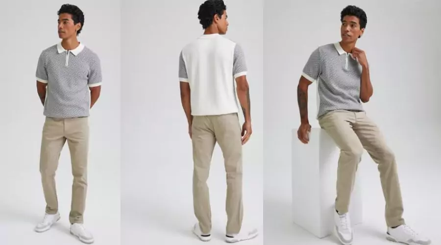 Stone Textured Chino Trousers