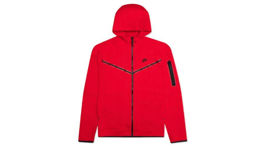 Nike Tech Fleece Full-Zip Hoodie- Red