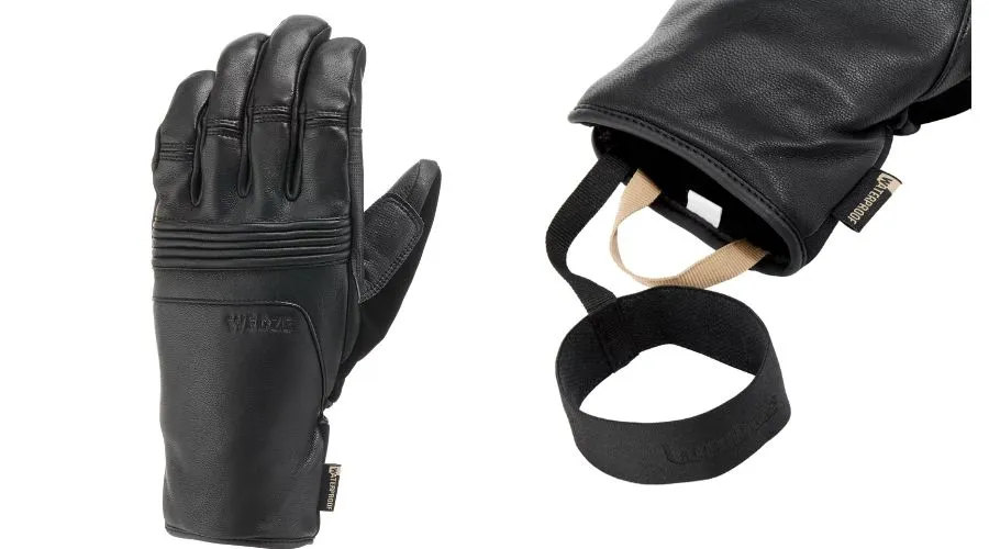 Warm Leather Gloves - Ski 900 Black