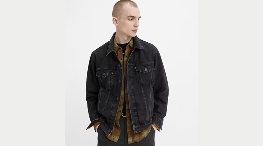 Relaxed Fit Trucker Jacket- Superior black 