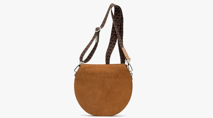 Brown Handbag With A Logo On The Strap