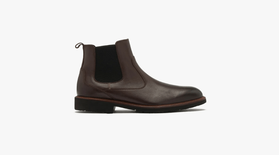 Dark Brown Men's Chelsea Boots With A Light Sole