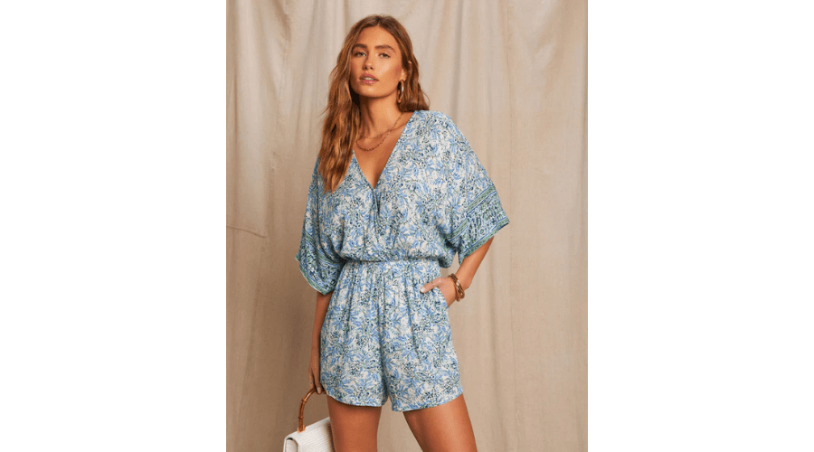 Ziva Pocketed Kimono Summer Rompers for Women 