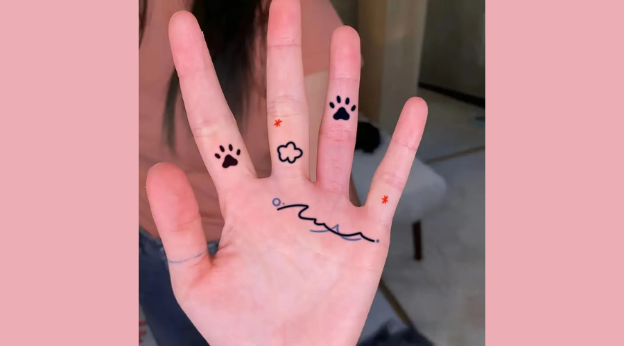 Chic & Cute Animal Paw Print Temporary Tattoo Sticker