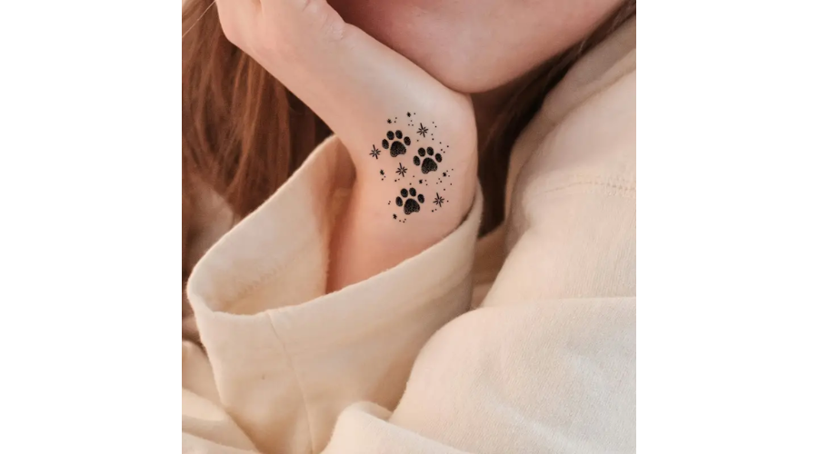 Temporary Tattoo With Small Dog Paw Print