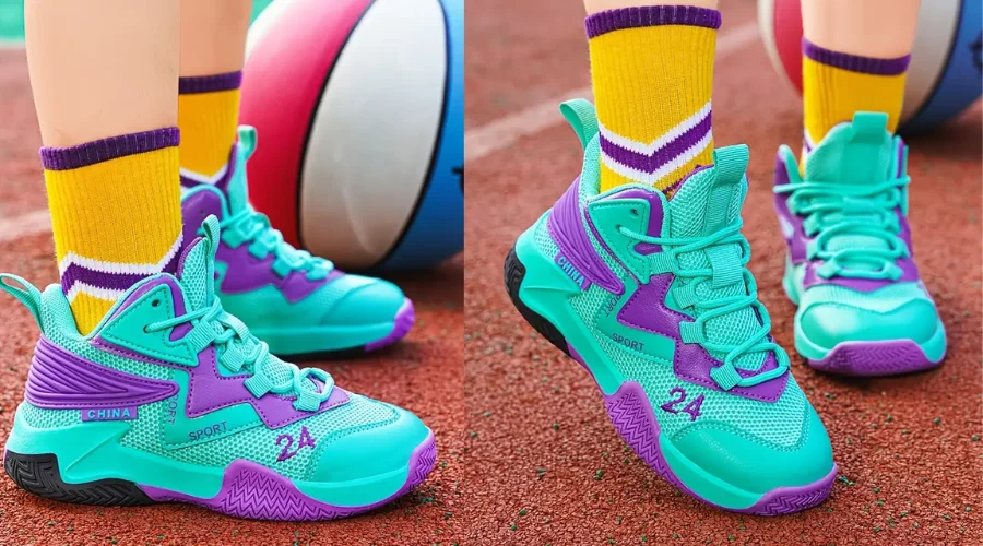 Youngsters’ Breathable Mesh Basketball Sneakers