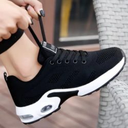 Women’s Breathable Mesh Sneakers In Solid Color