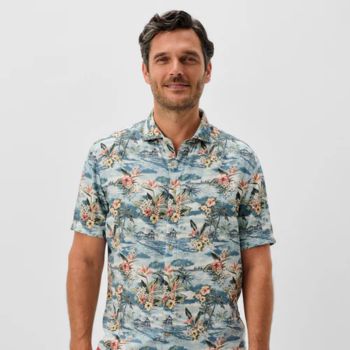 1 Surf Flannel Short Sleeve Button Up Shirt