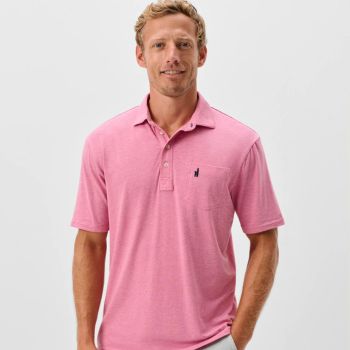 5 Coastal Wash Original Polo – Pink and Green Surfer Logo