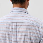 Cotton Blend Short Sleeve Button Up Shirt – Leander Printed Slub Cotton (1)